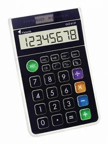 Kalkulačka, stolná, 8-miestny displej, ekologická, VICTORIA "GVA-612F", biela